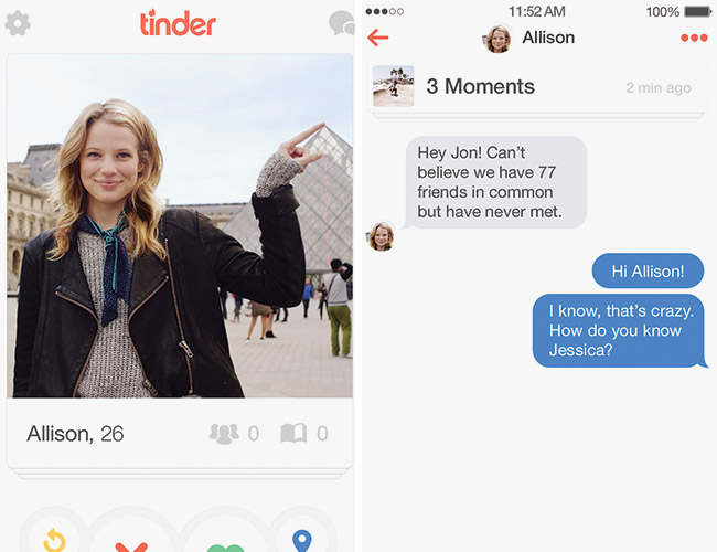 web design trends 2016 Tinder touch enabled interface