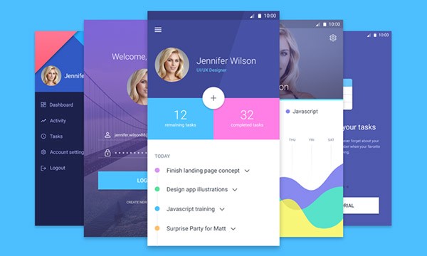 mobile app design compound color scheme